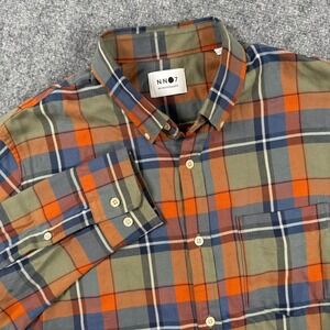 NN07 Levon Shirt Medium Multicolored Plaid Button Down Long Sleeve Casual Men's